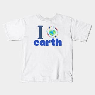 I LOVE earth day gift 2024 april 22 Kids T-Shirt